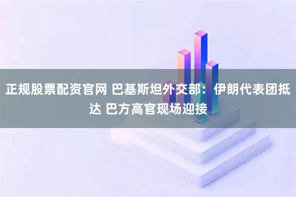 正规股票配资官网 巴基斯坦外交部：伊朗代表团抵达 巴方高官现场迎接